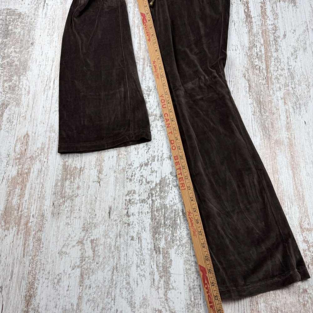 VTG Y2K Self Esteem Brown Velour Tracksuit Set Zip Jacket Flare Pants Medium - Picture 11 of 14